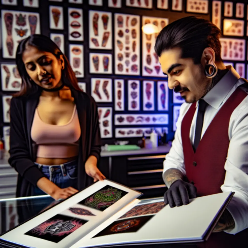 Tetoválóművész portfóliója különböző tetoválási stílusokkal