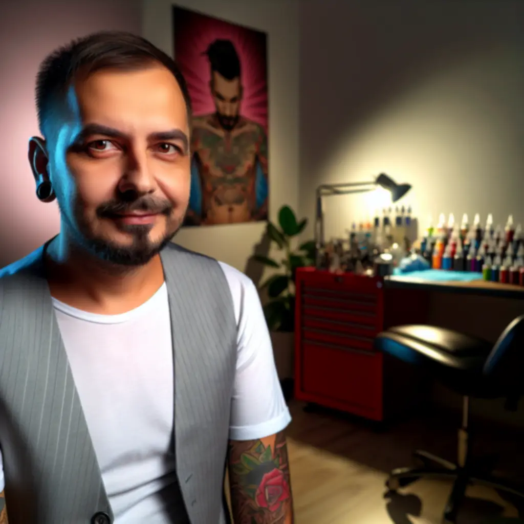 Anna, finom vonalú és minimalista tetoválásokra specializálódott tetováló művész portréja