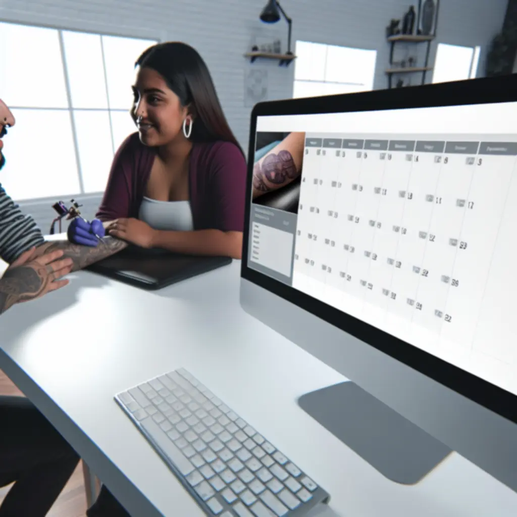 Digitális naptárban megjelenített tetoválási időpontok