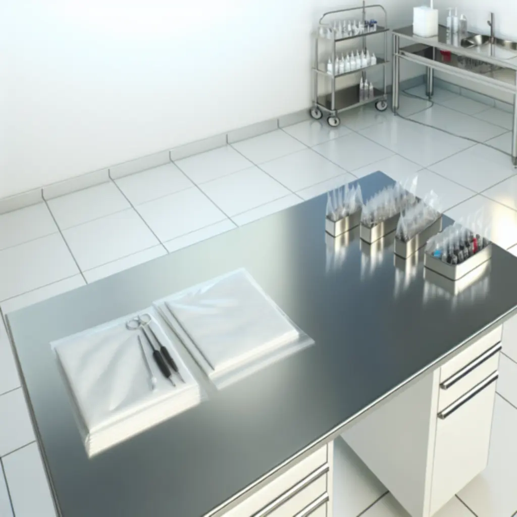 Steril, előkészített tetováló munkaállomás a Tattoohousepro szalonban