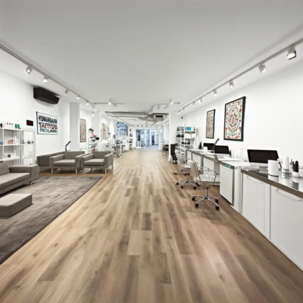 Modern, letisztult tetoválóstúdió belső tere a Tattoohousepro szalonban